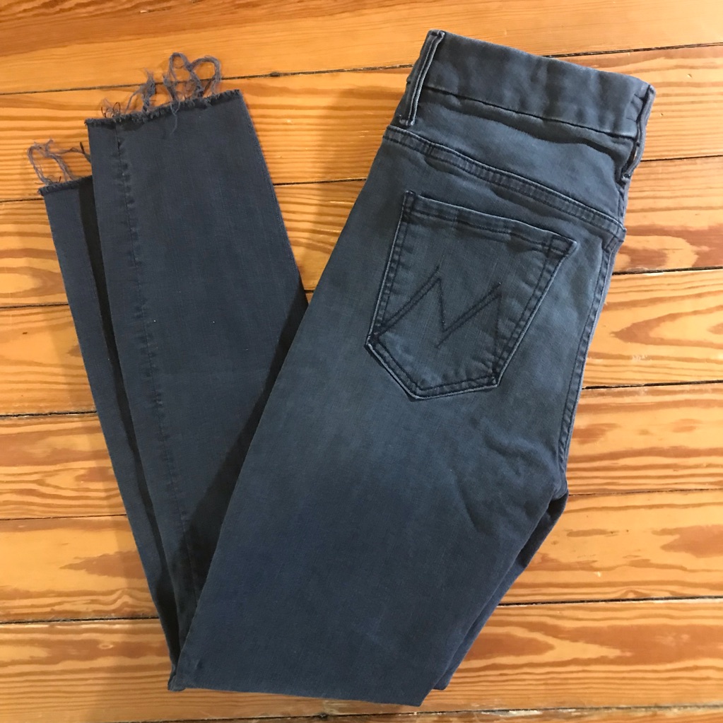 Mother High Waisted Looker Ankle Fray Jeans Lighting Up Lanterns
